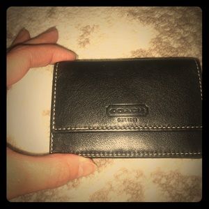 Small black authentic Coach credit card wallet